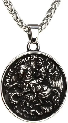 Produktbild von Lederkette Edelstahlkette 316L SAINT GEORGE 50 cm Edelstahl 05-02