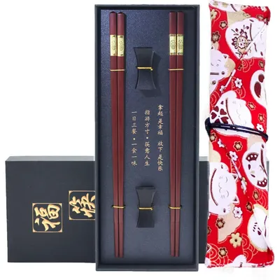 Immagine prodotto di 2 paia di bacchette in fibra di vetro, lunghezza 24 cm, colore rosso, adatte al lavaggio in lavastoviglie, set regalo