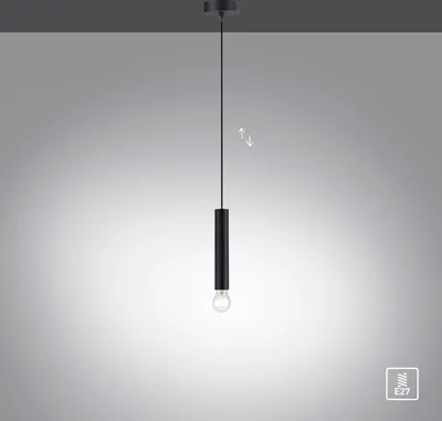 Produktbild von Pendelleuchte - Schwarz - Metall - 1-flammig - 5 x 120 cm