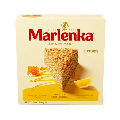 Produktbild von MARLENKA® Honigtorte mit Zitrone – Honigkuchen, Torte, Kuchen (1 x 800 g)