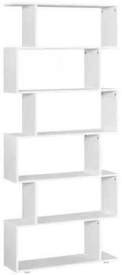 Immagine prodotto di HOMCOM Libreria di Design Mobili Ufficio Scaffale in Legno 80x24x191cm Bianco