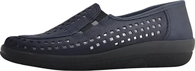 Image de Chaussures Aco pour femmes : chaussures basses, mocassins, ballerines, couleur bleue, style décontracté