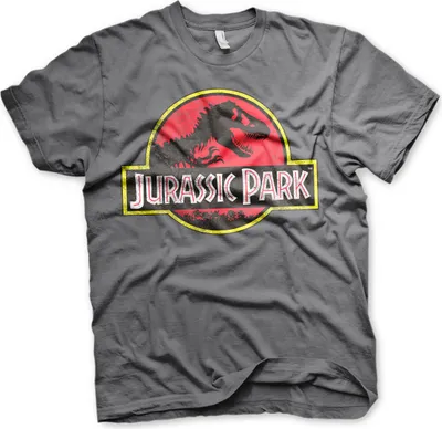 Produktbild von Jurassic Park Distressed Logo T-Shirt - X-Large - Dark-Grey