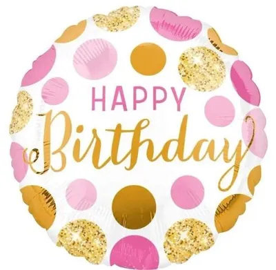 Immagine prodotto di Palloncino in foil rosa e oro "Happy Birthday" 46 cm - Anagram