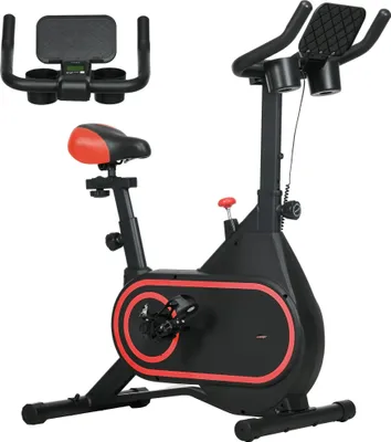 Image de Vélo d'exercice - Vélo d'intérieur - Roue d'inertie de 4 kg - Résistance réglable - Entraînement cardio - Jambes - Rouge
