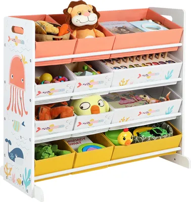 Produktbild von SONGMICS Kinderregal, mit 12 Stoffboxen, Spielzeug-Organizer