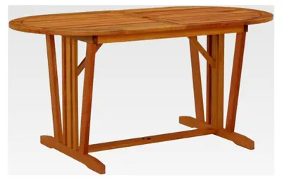 Produktbild von Gartentisch aus massivem Eukalyptusholz 160x85x75cm für den Außenbereich