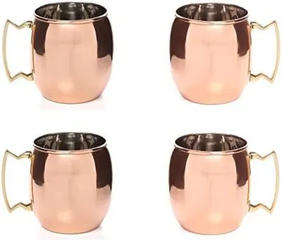 Produktbild von Elzusha – Set aus 4 Moscow Mule Bechern aus Kupfer mit Griff