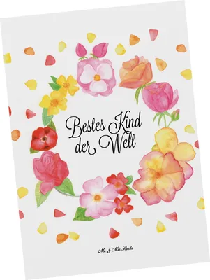 Produktbild von Mr. & Mrs. Panda Grußkarte Kind - Weiß - Geschenk, einzelkarte, Taufe, Tochter, Postkarten, Postkarte, Ansichtskarte, Ansichtskarten, Kid, Kinder, Geburt