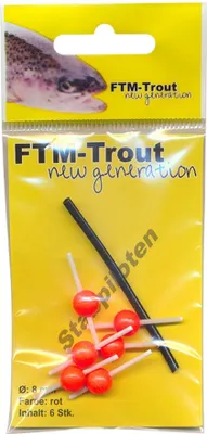 Produktbild von FTM Stabpiloten 8mm - 6 Pilotposen, Farbe:Rot