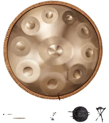 Produktbild von VEVOR Handpan Trommel 55,9 cm 9 Noten D-Moll Stahl Handtrommel mit Schlägeln für Erwachsene, 432Hz, 10 Noten