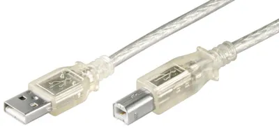 Produktbild von Goobay USB AB 500 HiSpeed 2.0 5m, 5 m, USB A, USB B, Männlich/Männlich, Transparent