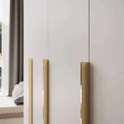 Produktbild von Kleiderschrank AURORA 4D KASCHMIR mit Gold Chrom Griffe