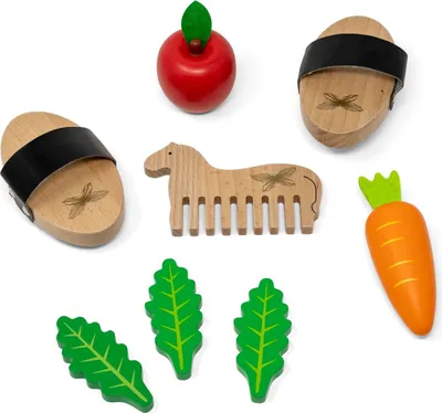 Produktbild von byAstrup Pflege- und Futter-Set Hobby Horse Putzzeug Holzoptik