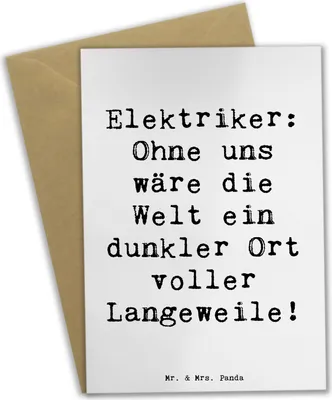 Produktbild von Mr. & Mrs. Panda jubiläumskarte Spruch Elektriker Helden - Weiß - Geschenk, Elektroniker, vatertagskarte, Berufsgestaltung, Lächeln, Beruf, osterkarte, Klappkarte, Berufe