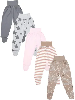 Immagine prodotto di Pantaloni unisex con piedini TupTam Baby, confezione da 5 pezzi colorati, colore: bambina 6, taglia: 86