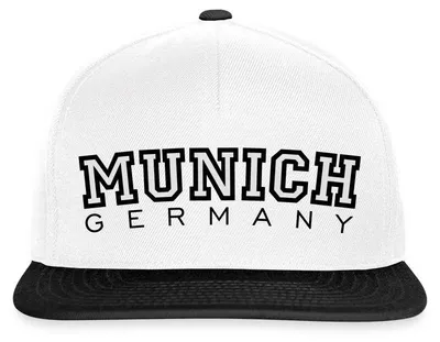 Produktbild von Spreadshirt Munich München Deutschland Streetwear College Snapback Cap, One size, Weiß/Schwarz