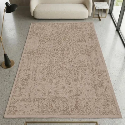 Produktbild von Teppich Beige Ornament Design moderne Vintage Optik Größe - 160 x 230 cm