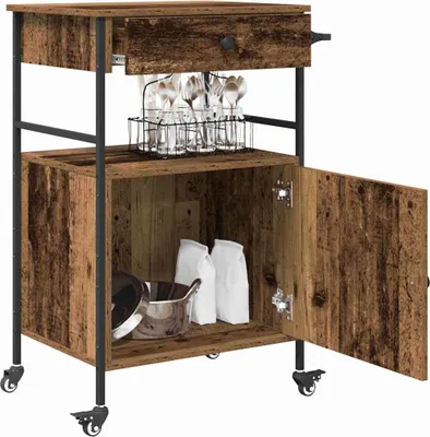Produktbild von "2026 Aktion" Küchentrolley Altholz 56x43x89,5 cm Holzwerkstoff DEMöbel 8990717