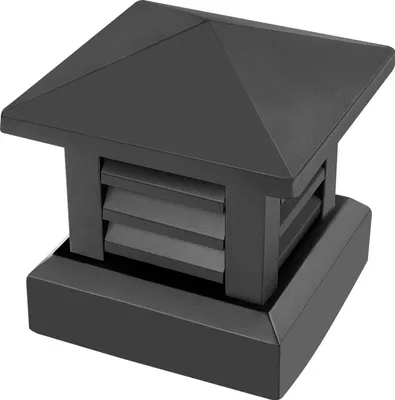 Image de Chapeau de cheminée - Chapeau de cheminée carré - Alliage d'aluminium - Pour dimensions extérieures ≤25,5×25,5 cm - Couvercle 27×27 cm - Noir