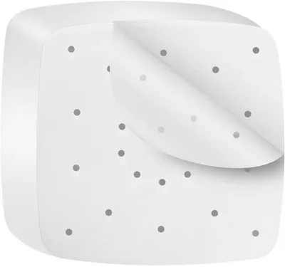 Immagine prodotto di Carta da forno perforata da 22 cm per friggitrice ad aria, foglio quadrato per cottura a vapore