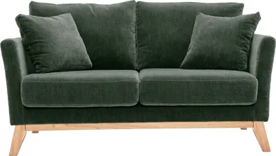 Produktbild von Miliboo - Sofa skandinavisch 2 Plätze Khaki Holzbeine OSLO