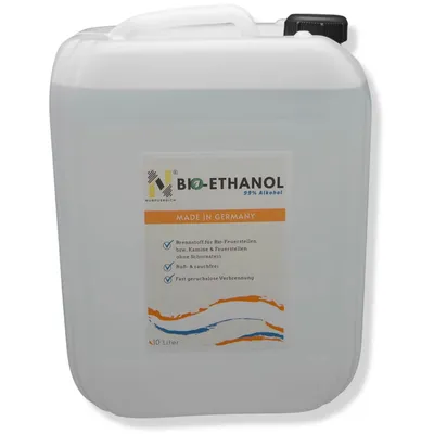 Produktbild von NURFUERDICH 10 Liter  Alkohol 99%Premium BIOethanol Kamin Alkohol Kaminethanol