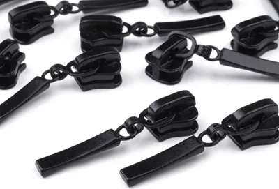 5 Metall-Zipper m. Autolock f. Kunststoff-Reißverschlüssse 5mm schwarz
