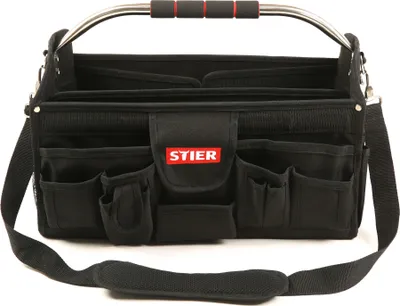 Produktbild von STIER Werkzeugtasche Premium+, leer und unbestückt, reißfestes Polyester, 24 Fächer, mit Schultergurt, Leichtlauf-Rollen und ergonomischer Griff für komfortablen Transport