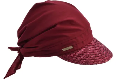 Seeberger Damen Strohcap mit Strohbortenschild  in rot