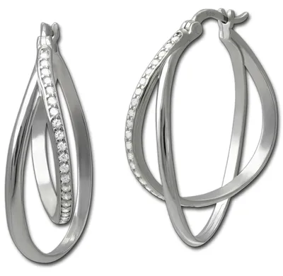 Immagine prodotto di Damen Creolen, argento placcato, orecchini "SilberDream", argento 925, modello D3SDO4451W