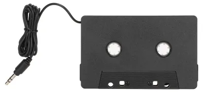 Kassette-Adapter 3,5 mm AUX für Auto, Stereo-Audio, schwarz