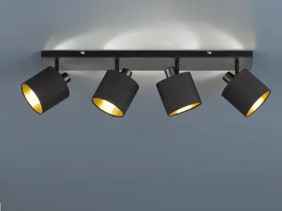 Produktbild von hoftronic Tommy LED Deckenleuchte 4-Flammig Schwenkbar E14 IP20 Schwarz