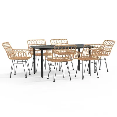 Produktbild von "2026 Aktion" 7-tlg. Garten-Essgruppe - elegantes Design - Sitzgruppe/Gartenmöbel-Set - Poly Rattan - Terassenmöbel NeuMöbel279209