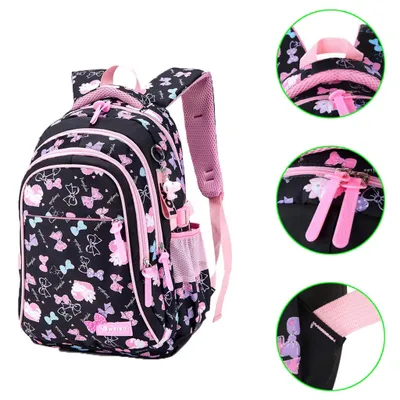 Produktbild von Schulrucksack Schulranzen Schultasche Sports Rucksack Freizeitrucksack Daypacks Backpack für Mädchen Jungen & Kinder Jugendliche mit der Großen Kapazität (Schmetterling Set)