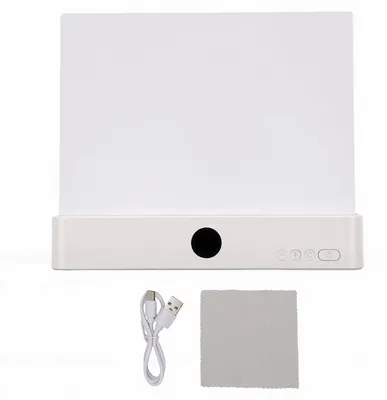 Obrázok produktu pre LED lampa na čítanie, plochá, s USB nabíjaním, osvetľuje celú stránku, s časovačom, s nastaviteľným jasom, vhodná na čítanie kníh, biela