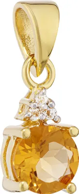 Produktbild von NKlaus Echt Citrin Kettenanhänger 333 Gelbgold 8 Karat Schmuckstück Topas weißAmulett 14081