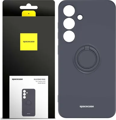 Immagine prodotto di Custodia in silicone SPACECASE Custodia ad anello in silicone per Galaxy S24 Nero