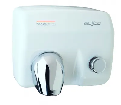 Produktbild von Mediclinics Saniflow Händetrockner mit Druckknopf 2250 Watt, Farbe:Weiß