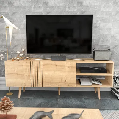 Produktbild von Skye Decor, Hochwertiger TV-Ständer, 160 x 35 x 38,6 cm, Sapphire, 100% melaminbeschichtete Spanplatte, 18 mm dick | Moderner skandinavischer Stil, elegant und funktional.