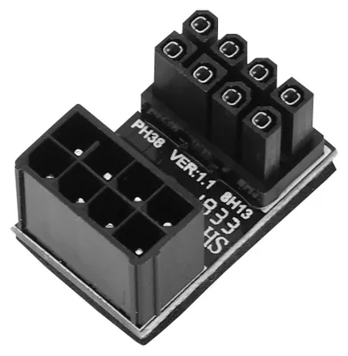 Image de Adaptateur pour connecteur d'alimentation de carte graphique 8 broches, pivotant à 180°, modèle PH38B (fixation par encliquetage en bas)