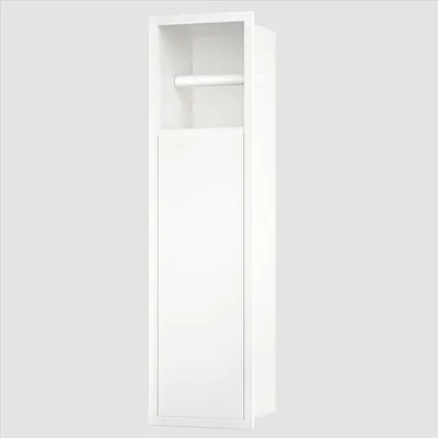 Produktbild von Einbaukastenmodul für Toilettenbürsten-Set Badezimmer mit Toilettenpapierhalter - Edelstahl - 63 x 15 x 15 cm - weiß - Badezimmeraccessoire - Aufbewahrungsschrank - hygienisch