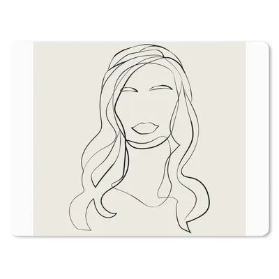 Produktbild von MuchoWow® Mauspad Mousepad Frauen - Zitate - Strichzeichnungen - Text 40x30 cm - Mousepads - Maus Mat - Pad - Mausunterlage - Anti Rutsch