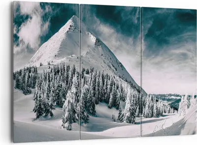 Produktbild von Bild auf Leinwand - Leinwandbild - 3 Teile - Dunkel Himmel Berg - 165x110cm - Wand Bild - Wanddeko - Wandbilder - Leinwanddruck - Bilder - Wanddekoration - Leinwand bilder - Wandbild - CE165x110-4459