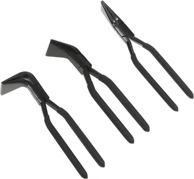 Produktbild von Blechbendezange 3-teiliges Set - Hand-Falzbiegezange - Gerade & 45° Backen - Länge 247–290 mm - Gusseisen