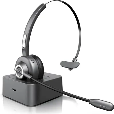 Zdjęcie produktu dla Bezprzewodowy zestaw słuchawkowy CSL mono, Bluetooth, stacja ładująca, słuchawki z elastycznym mikrofonem