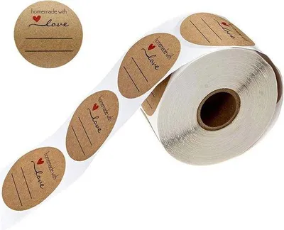 Produktbild von Runde Selbstklebende Etiketten aus Kraftpapier 500 Stück - 3,8 cm Durchmesser
