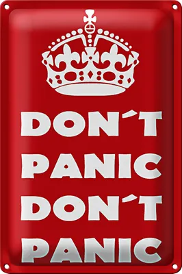 Produktbild von Blechschild Spruch 18x12cm Don't Panic don't panic