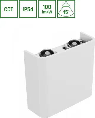 Produktbild von Spectrum LED Wandleuchte LUNARIX 2 4W 400lm Außenleuchte Up/Down IP54 weiß CCT 2700-6500K