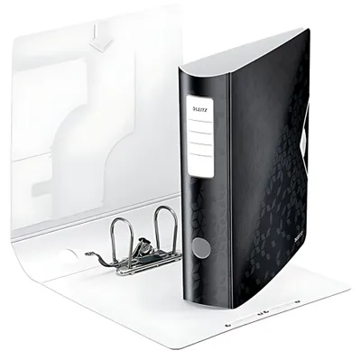 Image de Leitz 1106-00-95 1106 Classeur Active WOW A4 - 80 mm, noir métallisé